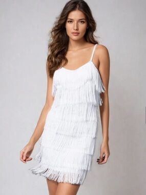 Cheryl Creations 1415 Short Fringe Party Dress